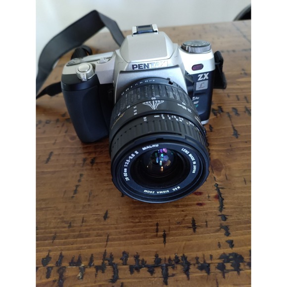 Pentax ZX-L 35mm Film SLR Camera w/ Sigma 28-80mm f/3.5-5.6 Macro Lens